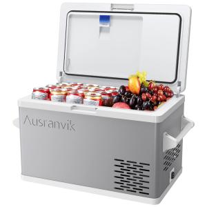 Mini Geladeira, Cooler Automotiva Elétrico Portátil 35L, 110v, AUSRANVIK, Cinza
