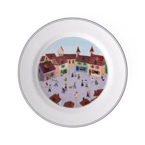 Prato de Jantar para Todas as Ocasiões com Tema Old Village Square, Formato Redondo e Material de Porcelana Premium, Villeroy Boch