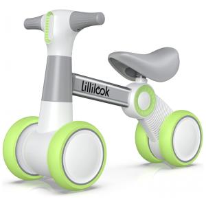 Bicicleta sem Pedal com 4 Rodas para Crianças de 1 a 3 Anos, Lillilook, Verde