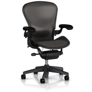 Cadeira de Escritório Ergonômica Giratória com Suporte Lombar e Altura Ajustáveis, HERMAN MILLER, Preto
