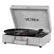 Vitrola Toca Discos Retrô Vitrola, com Bluetooth, 110v, VICTROLA VWM 100SB LGY, Cinza
