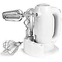 Batedeira de Mão com 5 Velocidades e Acessórios de Aço Inox, 200W, 110v, GKCITY, Branco