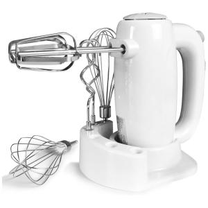 Batedeira de Mão com 5 Velocidades e Acessórios de Aço Inox, 200W, 110v, GKCITY, Branco