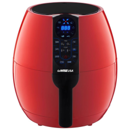 Fritadeira Elétrica Air Fryer Programável 3,5L com 8 Predefinições de Cozimento, 110V 1400W, GoWISE USA, Vermelha