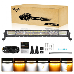 Barra LED Offroad com 18000 Lúmens e 2 Cores de Luz, 180W, Auxbeam, Preto