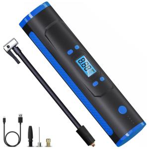 Compressor de Ar Portátil 150 PSI Recarregável com Tela LED e Bateria 6000mAh, 12V, TGBOX, Azul