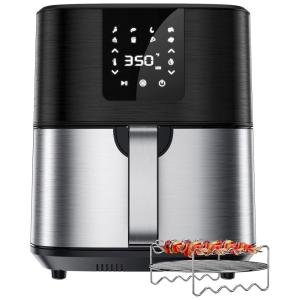 Fritadeira Elétrica AirFryer 7L com 8 Predefinições e Painel de Controle Digital, 1500W, 110v, KITCOOK 7502 UP, Preto