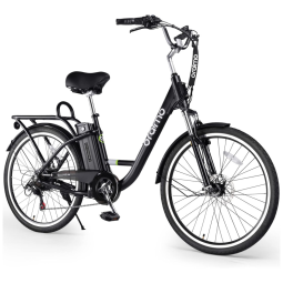 Bicicleta Elétrica para Adultos até 64 km com Bateria de íon de Lítio, 36V 350W, Oraimo, Preta
