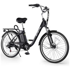 Bicicleta Elétrica para Adultos até 64 km com Bateria de íon de Lítio, 36V 350W, Oraimo, Preta