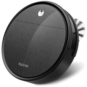 Aspirador de Pó Robô Inteligente e Automático 2500 Pa com Wi Fi APP Controle 150M de Ação, SYVIO, Preto