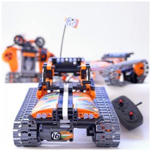 Robô Tanque AAA777USA 392 Peças com Controle Remoto para Crianças Acima de 6 Anos, Laranja