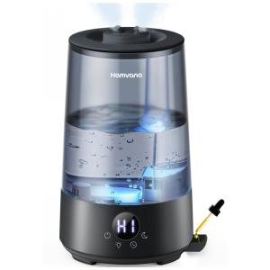 Umidade e Luz LED para Plantas Saudáveis - Umidificador Homvana 3.6L para Quarto e Ambientes Grandes - Preto