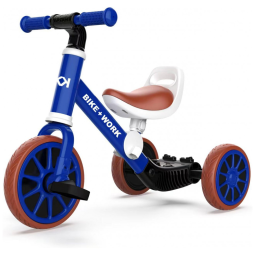 Triciclo Infantil 4 em 1 com Pedal Removível para Crianças de 2 a 4 Anos, BIKE WORK, Azul