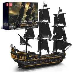 Kit de Construção Navio Pirata MOC Black Pearl com 2868 Peças para Crianças e Adultos, Mould King, Preto