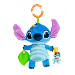 Pelúcia Stitch 30 cm de Altura com Carrilhão Divertido, Orelhas Enrugadas e Mordedores Texturizados para Crianças, KIDS PREFERRED, Azul