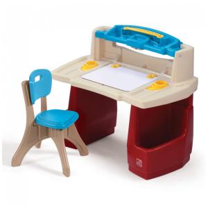Mesa de Atividades Infantil com Cadeira e Espaço para Armazenamento, Ideal para Crianças a Partir de 3 Anos, Step2, Vermelha e Bege