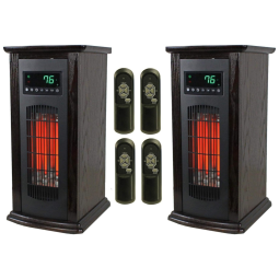 Aquecedor Infravermelho com Controle Remoto e Temperatura Ajustável, 2Un, 110V 1500W, LifePro, Preto