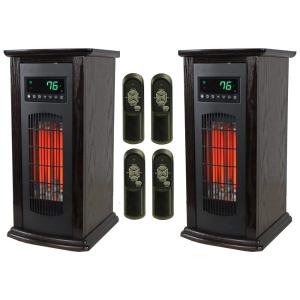 Aquecedor Infravermelho com Controle Remoto e Temperatura Ajustável, 2Un, 110V 1500W, LifePro, Preto