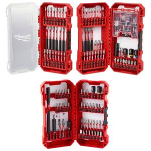Kit de Brocas 100 Peças com Chave de Fenda de Aço e Estojo, MILWAUKEE 48 32 4083, Vermelho