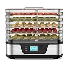 Desidratador de Alimentos Electactic 5 Bandejas Inox e Livre de BPA Temperatura Ajustável Timer 72H Prata