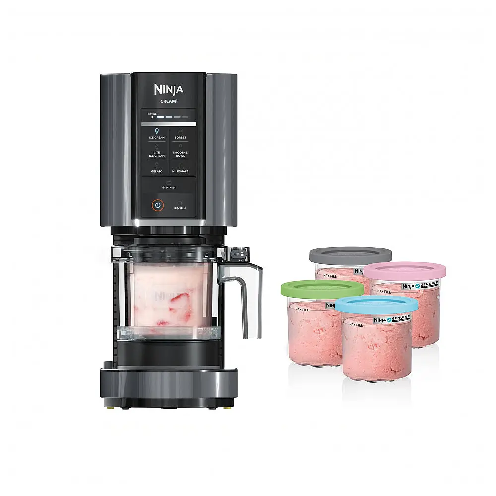 Sorveteira Ninja Creami NC299AMZ 7-em-1 Rosa com 5 Potes 473ml 800W 120V