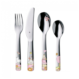 Conjunto de Talheres Infantis 4 Peças em Aço Inoxidável, Princesa Anneli, WMF