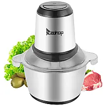 Processador de Alimentos, Aço Inoxidável 4 Lâminas Tigela 2 Litros 300 W, 110v, ZOKOP, Prateado