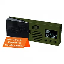 Umidificador Eletrônico Cigar Oasis Ultra 4.0 Preto com Display LCD e Ventilação Controlada por Sensor
