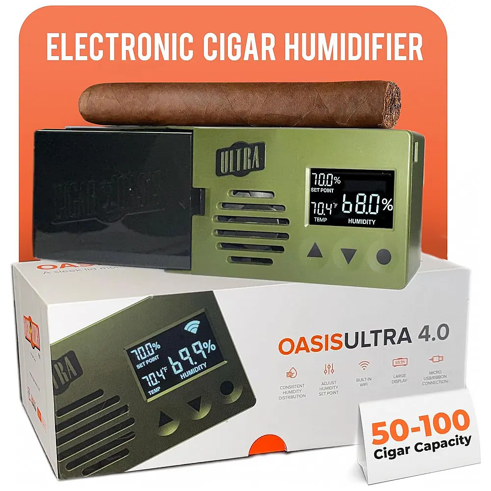Umidificador Eletrônico Cigar Oasis Ultra 4.0 Preto com Display LCD e Ventilação Controlada por Sensor — foto 2