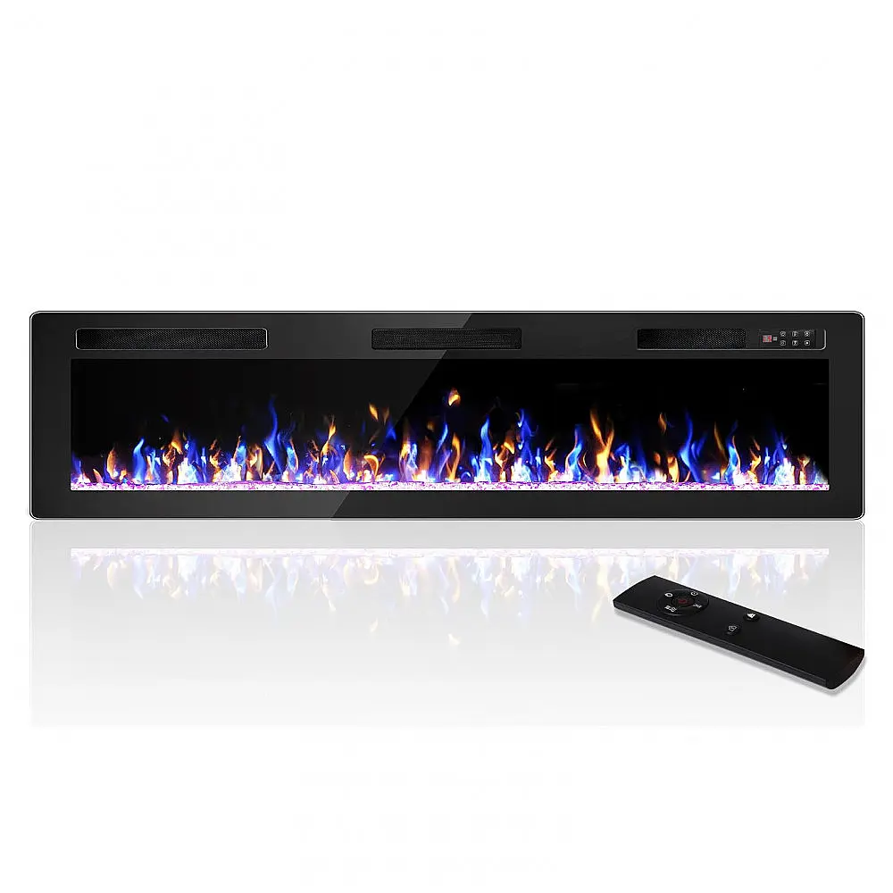Lareira Elétrica Vendorz 183x46cm 1500W Ultra-Fina 12 Cores Embutir 110V