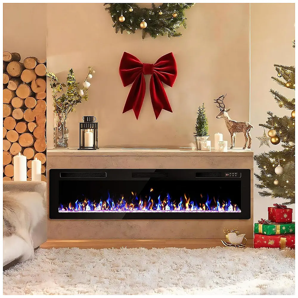 Lareira Elétrica Vendorz 183x46cm 1500W Ultra-Fina 12 Cores Embutir 110V — foto 2
