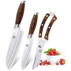 Conjunto de Facas, Em Aço Inoxidável, 3 Peças, MSY BIGSUNNY, Marrom