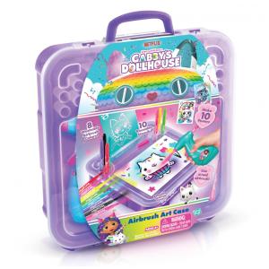 Maleta de Arte Gabbys Dollhouse Airbrush! Crie Pôsteres Incríveis com Estênceis e Airbrush! Canal Toys