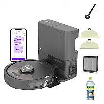 Robô Aspirador e Esfregão Shark Matrix Plus 2 em 1 Preto e Marrom Esvazia Sozinho Base HEPA LiDAR