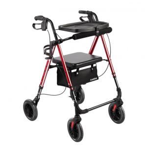 Andador Rollator Ambliss com Bandeja de Assento, Suporta até 136 kg, Rodas de 20 cm, Altura Ajustável, Dobrável - Ideal para Idosos