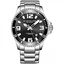 Relógio Swiss Quartz Aço InoxEsporte Mergulho 200M Dive, STUHRLING 395.33B11, Prateado