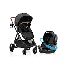 Sistema de Viagem Evenflo Shyft Intuiti com Cadeirinha Revolve180 LiteMax NXT Preta Rotação 180° para 1,4 a 13,6 kg