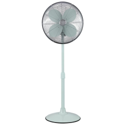 Ventilador Pedestal Retro Oscilante em Metal com 3 Velocidades, 110V 50W, Good Housekeeping, Azul Esverdeado