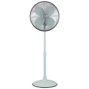 Ventilador Pedestal Retro Oscilante em Metal com 3 Velocidades, 110V 50W, Good Housekeeping, Azul Esverdeado