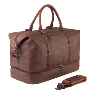 Bolsa de Viagem Masculina Clássica de Couro, SEYFOCNIA, Marrom