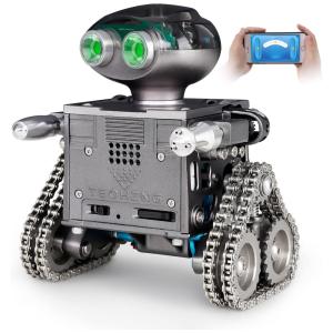 Robô PERGEAR 160 Peças com Controle por APP e Bluetooth para Crianças Acima de 6 Anos, Preto