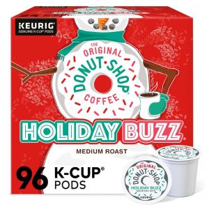 Holiday Buzz Coffee, cápsulas K Cup de dose única, 96 unidades, THE DONUT SHOP, Marrom