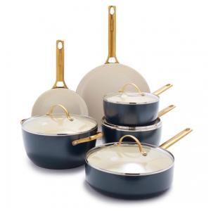 Conjunto de Panelas e Frigideiras Antiaderentes com Revestimento de Cerâmica, 10 Peças, GREENPAN CC005211 001, Azul