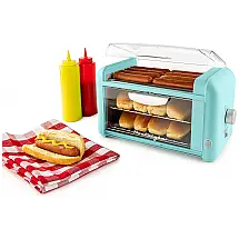 Máquina de Hot Dog Retrô até 8un Por Vez em Aço Inoxidável, 110V 1500W, Nostalgia, Azul