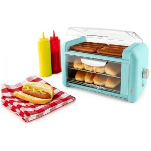 Máquina de Hot Dog Retrô até 8un Por Vez em Aço Inoxidável, 110V 1500W, Nostalgia, Azul