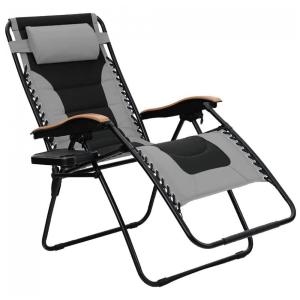 Cadeira Reclinável Ajustável Gravidade Zero com Apoio de Cabeça, PHI VILLA, Cinza