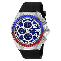 Relógio Masculino TechnoMarine Cruise Glitz, Invicta TM 121009, Preto, Azul e Vermelho