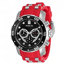 Relógio Masculino Invicta Pro Diver 48mm em Aço com Detalhes em Vermelho