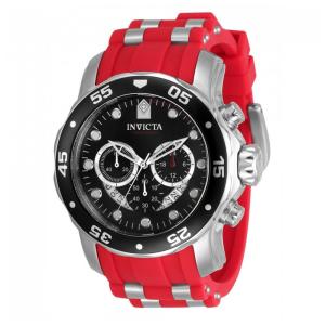 Relógio Masculino Invicta Pro Diver 48mm em Aço com Detalhes em Vermelho