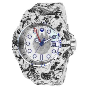 Relógio Masculino Star Wars Rebel Alliance com Mostrador Madrepérola, Invicta 33309, Branco, Preto e Azul
